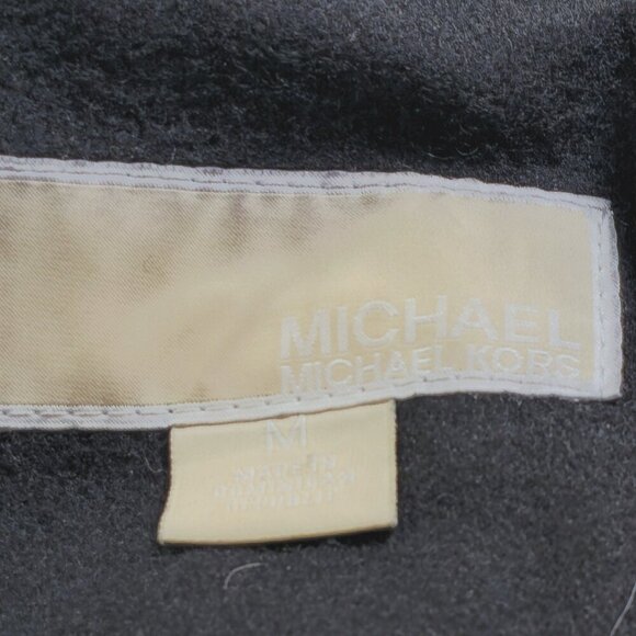 Michael Kors Black Wool-Blend Hooded Belted Coat Women's Medium - Picture 4 of 8